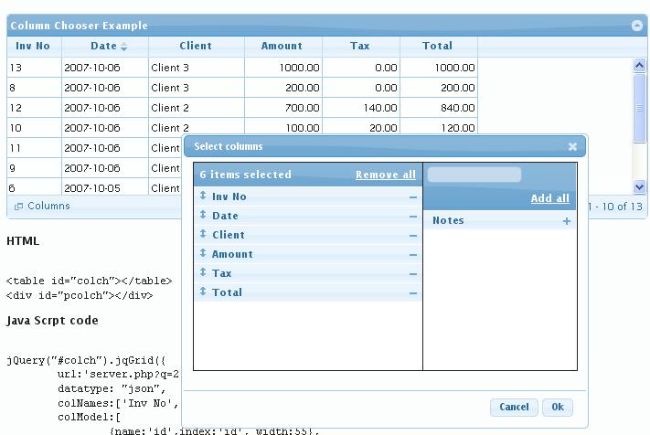 Trirand jquery